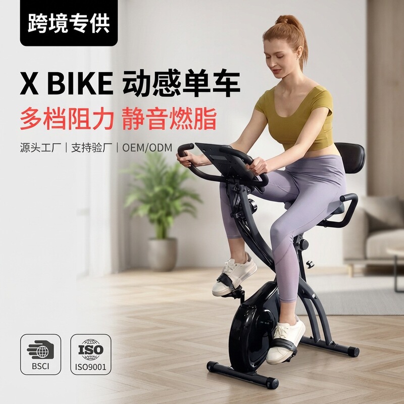 Folding Magnetic Control Spinning Bike, Belt-Driven Silent Exercise Bike, Ce Certified for Cross-Border Sales