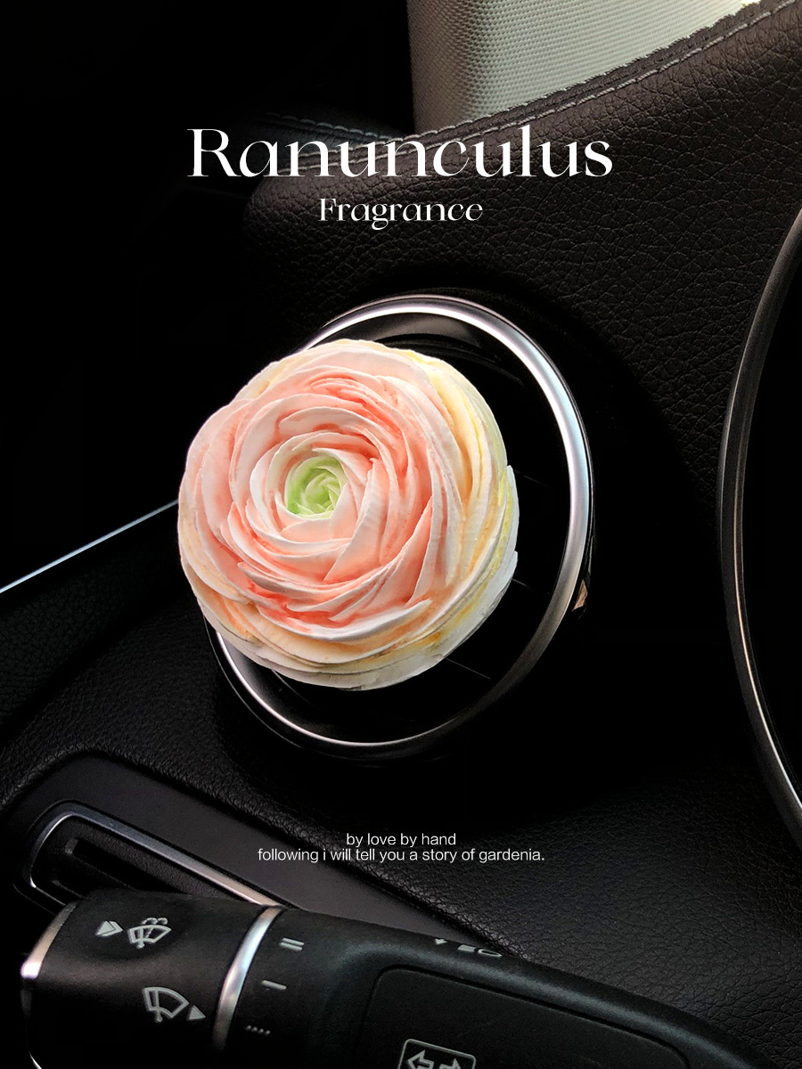 Car aromatherapy perfume wholesale Buttercup peony car air conditioning outlet decoration car expansion stone ornaments women