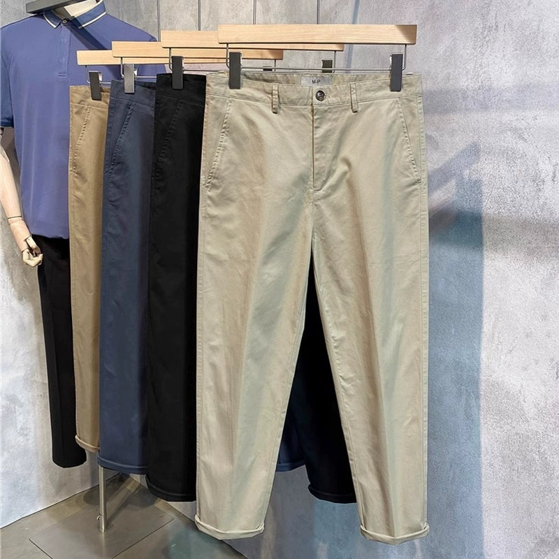 Новое поступление на осень, брюки до щиколотки, модный мужской однотонный повседневный костюм, брюки, Суженные книзу узкие дизайнерские нишевые мужские брюки в Корейском стиле