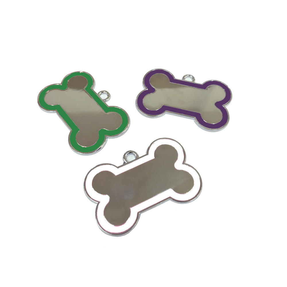 Venta caliente perro de hueso de perro Etiqueta de aleación de zinc PET COLLAR COLGANTE accesorios láser logo regalos promocionales