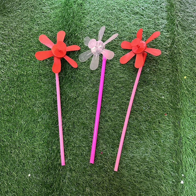 Factory direct small windmill plastic rack six pieces can be pasted windmill small toy wind frame