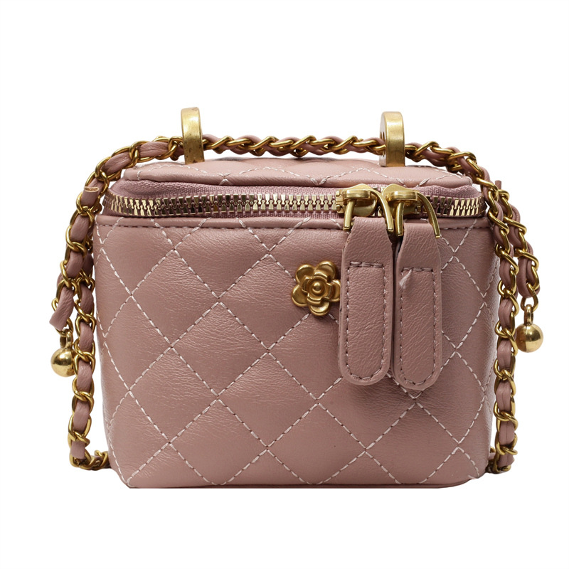 Bolsa de viento de fragancia transfronteriza para mujeres 2025 nueva moda versátil mini bolso cuadrado de alta calidad sensación exquisita cadena mochila