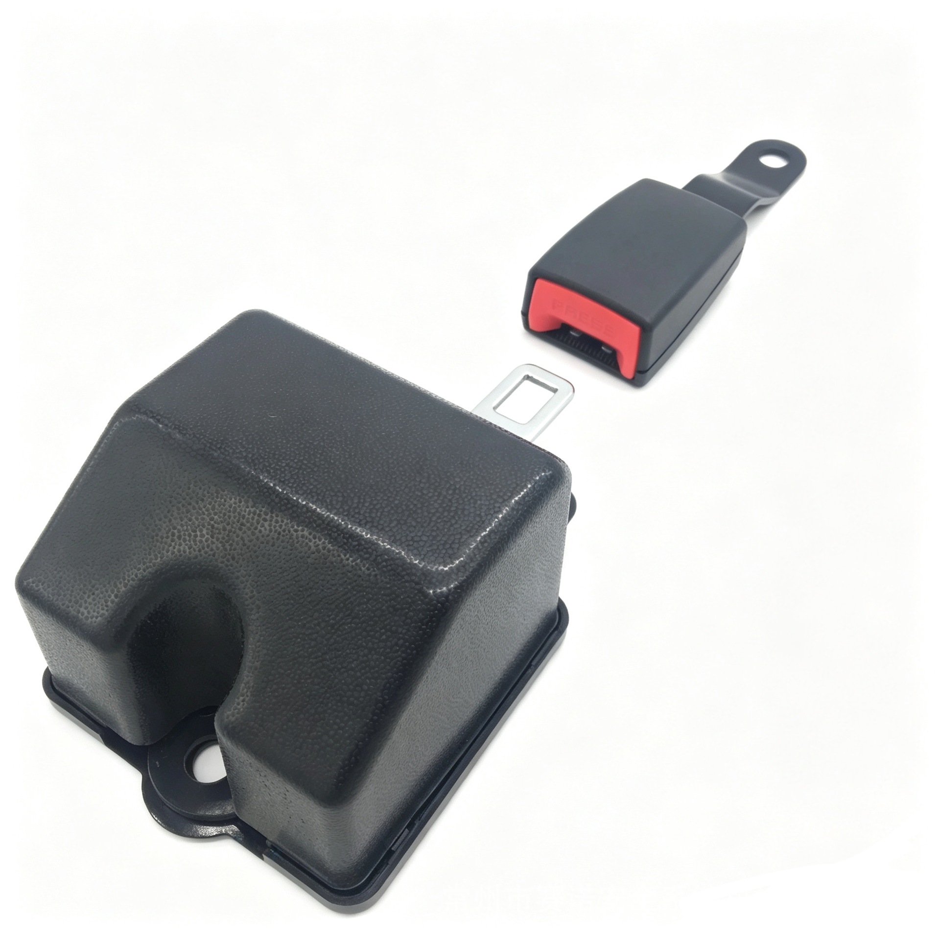 Automatically retractable two-point seat belt for cars, buses, and forklifts, with emergency locking function