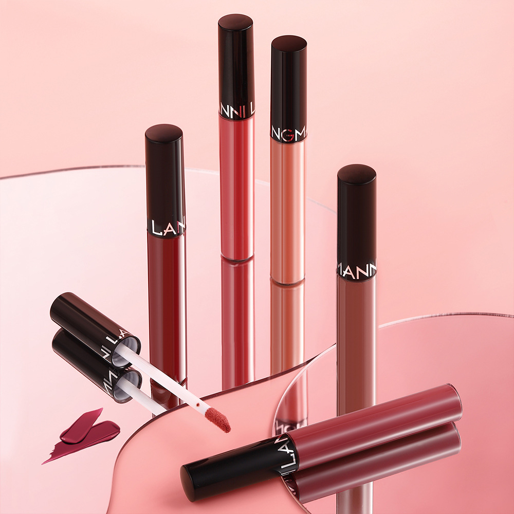 LANGMANNI matte lip gloss is not easy to stick to cups. 12 colors available for cross-border liquid lipstick undefined