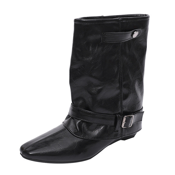 Retro suede khaki autumn small design boots