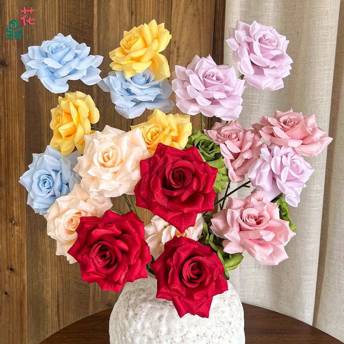 New Star Rose 3-Head Diamond Rose Proposal On-Site Flower Wall Decoration Artificial Flower Foreign Trade Wholesale Decorative Silk Flower