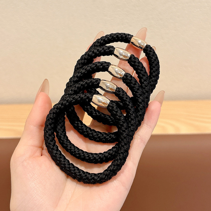 conjunto mixto de alta elasticidad, cabello de cabello duradero, temperamento simple, cabello de cabello de cola de caballo alto, sensación de alto nivel, nuevo anillo de cabello