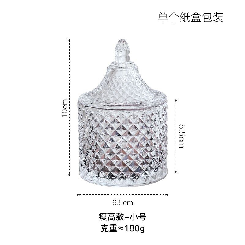 Insレトロフレンチレリーフガラス収納缶テーブル装飾装飾装飾化粧綿棒蓋付き缶収納ケース|undefined