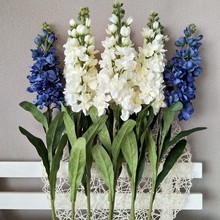 单支紫罗兰飞燕草风信子 婚庆摄影境外批发 家居样板间装饰仿真花