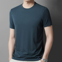 男士休闲T恤立体剪裁透气舒适柔软亲肤黑色咖色多色可选跨境外贸