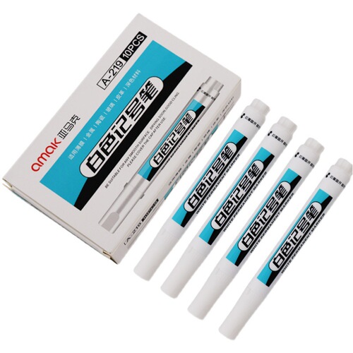Small white marker quick-drying waterproof non-fading marker art wholesale single-head painting highlight pen