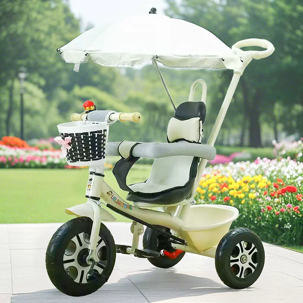 儿童三轮车1-5岁宝宝脚踏车自行车婴幼儿手推车大号轻便骑行推车