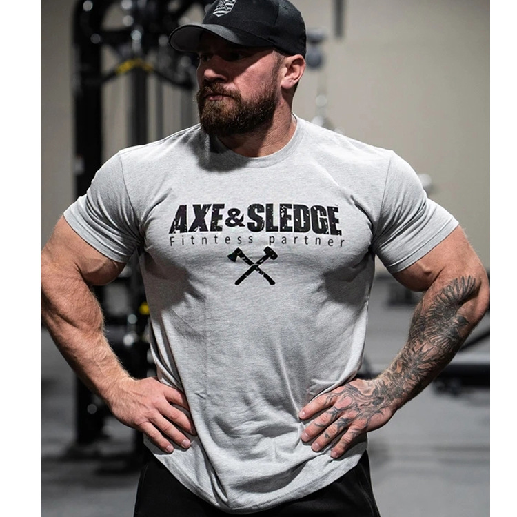 2024 summer new solid color sports Men's trendy fitness running base shirt short sleeved T-shirt_senzul.com