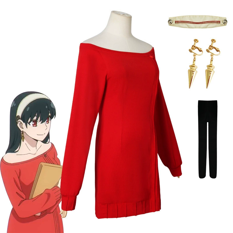 Red sweater, suit, cosplay