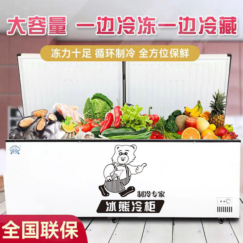 アイスベア大型冷凍庫横型業務用大容量冷凍庫両開き家庭用超低温大型冷凍庫冷蔵庫スーパーマーケット省エネ|undefined