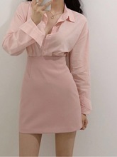 粉红色半身裙2024新款a字裙小个子高腰包臀短裙黑色一步包裙女夏