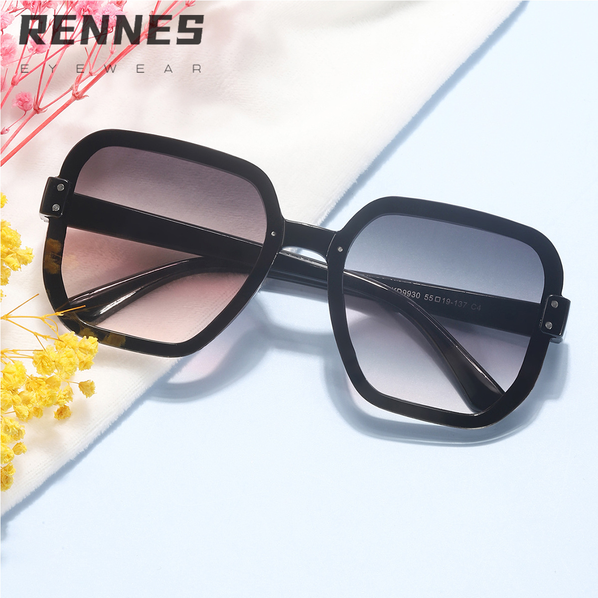 2022 nueva moda gran marco gafas de sol de mujer ins personalidad marco cuadrado copia gafas marea tiro sol sombra gafas de sol 9930