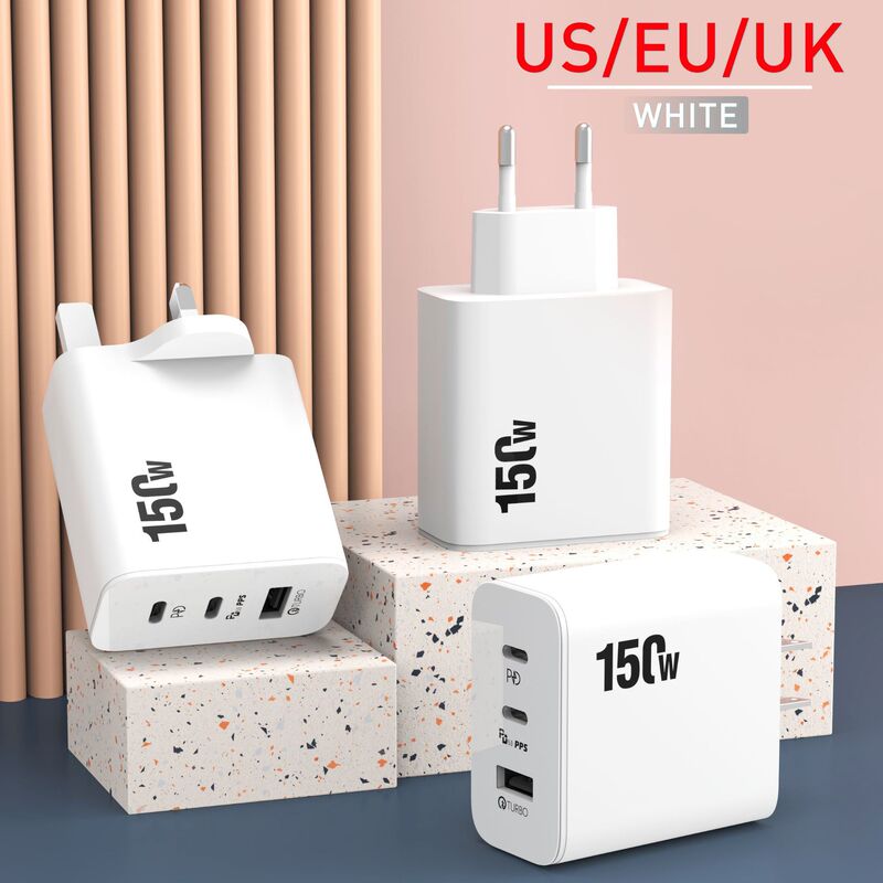 New Multi-Port Charging Head 2C+1U, High Power 150W, Suitable for Apple, Samsung, Xiaomi, Full Protocol Super Fast Charging