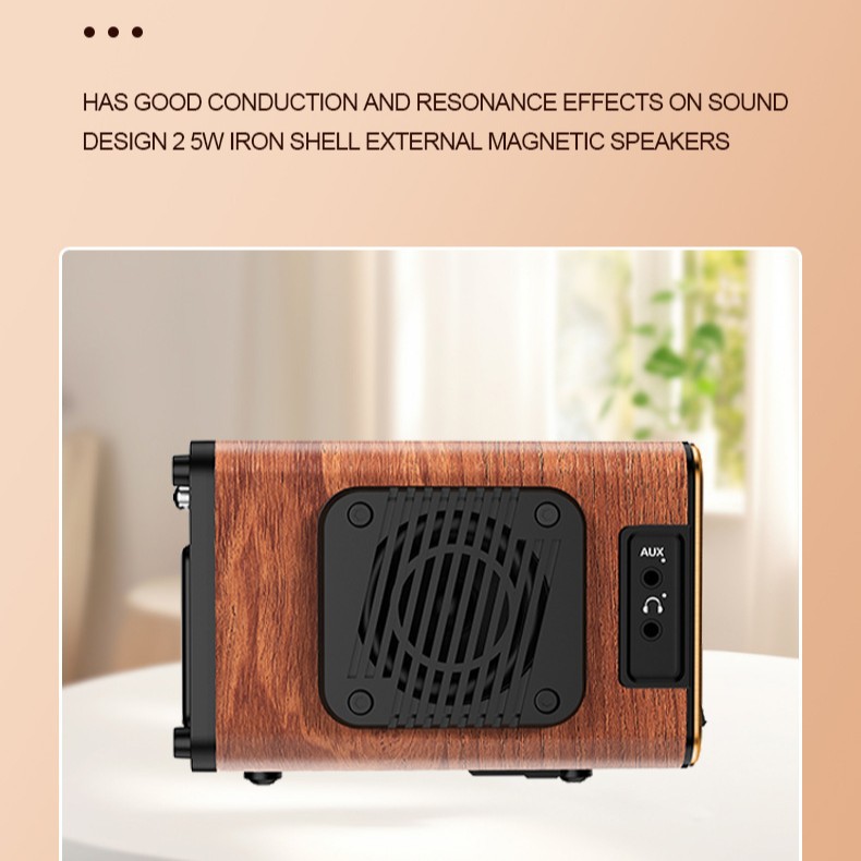 Radio con Acabado de Madera de Doble Banda 802S Estéreo con Pantalla Digital image 4