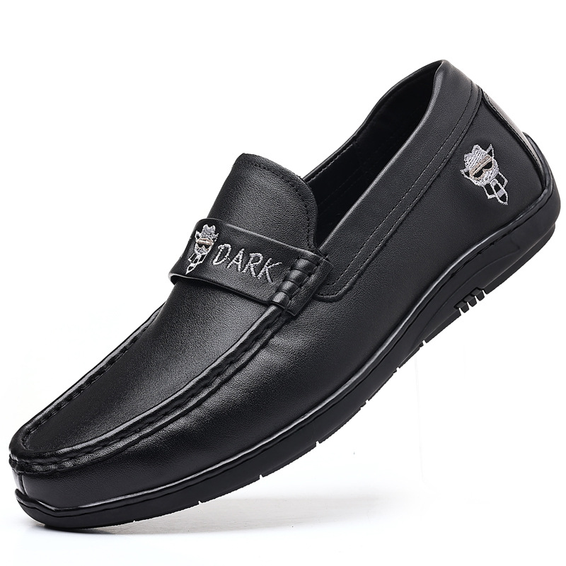 Nueva capa superior de piel de vaca zapatos de guisantes de los hombres de cuero genuino zapatos de cuero casuales de los hombres mocasines de moda papá slip-on zapatos de los hombres