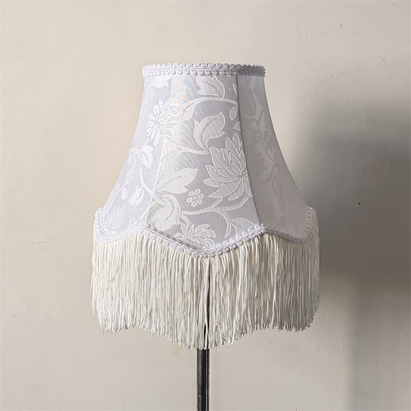 13x25x19 blanco flor borla pantalla