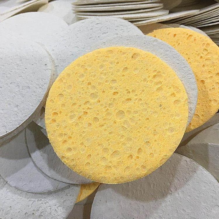 Punto transfronterizo esponja de lavado de cara pulpa de madera algodón lavado de cara borla de limpieza maquillaje borla de maquillaje desmaquillante de compresión algodón comercio exterior al por mayor