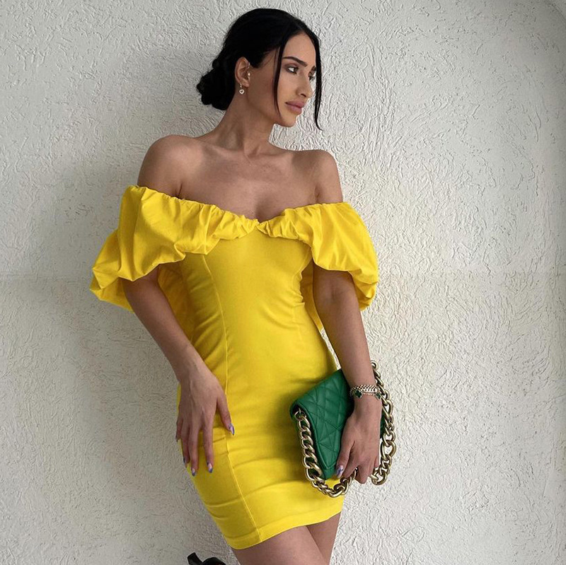 192g Weight Above Knee Dress Length Type Short Sleeve Sleeve Length Sheath Dress Dresses Type Polyester Fabric Type Mid Waist Waist Line Holiday Occasion Boat Neck Neckline Slim Fit Type Solid Color Pattern Summer Season Women's Gender Elegant Style Wholesale Women's Elegant Solid Color Holiday Boat Neck Short Sleeve Sheath Dress 22
