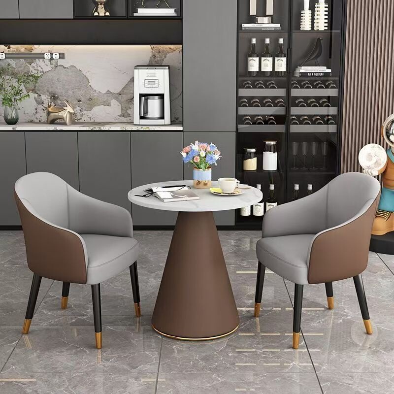 Dining Chair for Home Use, High-End Hotel Restaurant Guest Room Reception and Negotiation Chair, Modern Simple Soft-Covered Negotiation Table and Chair Set
