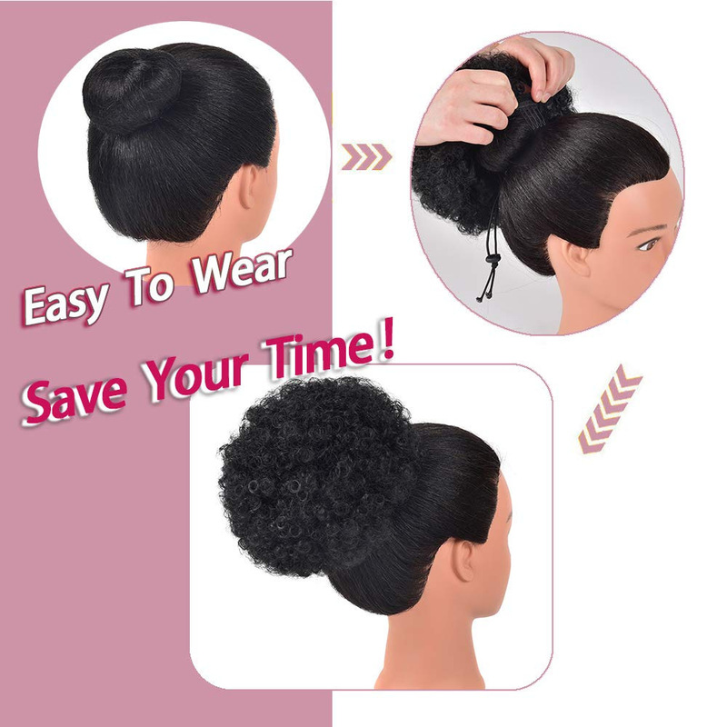 欧美非洲黑人爆炸头假发大发包蓬松卷Afro Puff Kinky Curly 假发|undefined