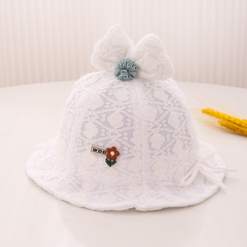 Sombreros para bebés otoño invierno pescador arco bebés gorra de encaje princesa mujer tesoro sombrero de primavera y otoño
