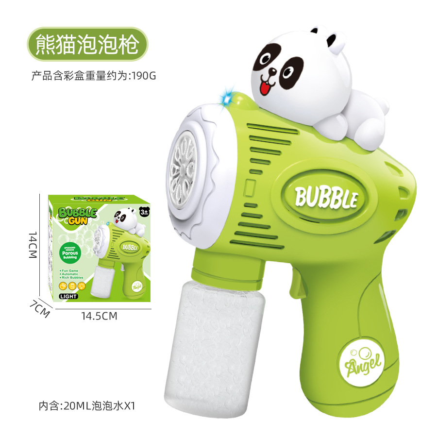 Pistola de burbujas eléctrica Green Panda + 1 botella de agua (en caja)