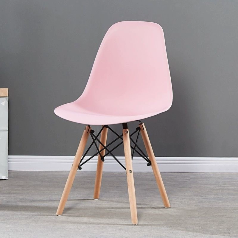 Стул в стиле Eames, пластиковое сиденье, деревянные ножки с металлическими распорками, разные цвета, стандарт/утолщённый