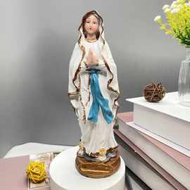 跨境专供耶稣宗教圣母玛利亚圣诞节庆装饰品树脂工艺品雕塑摆件