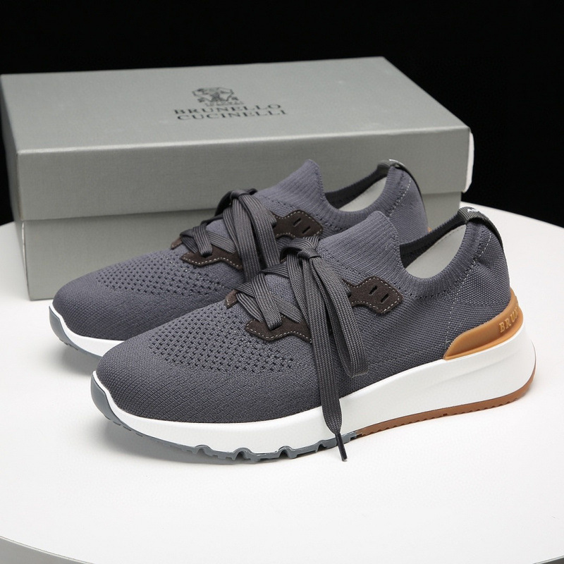 新款Brunello Cucinelli(BC)2025秋新男鞋饰带套穿针织休闲运动鞋|undefined