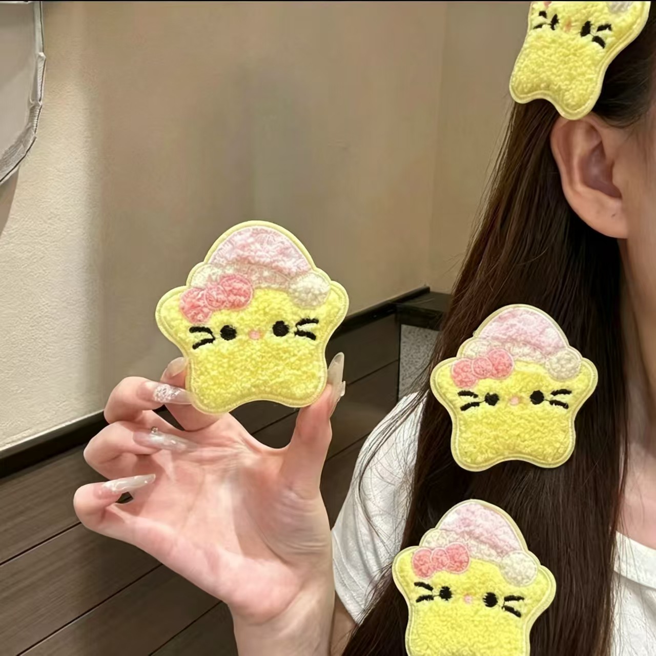 Yole cartoon face wash and makeup magic hair clip for tidying up stray hairs at the back of the head, side clip for side bangs