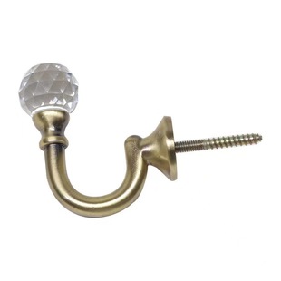 Hook wall hook wall hook living room strap cross-border supply European hook round head crystal curtain metal hook accessories