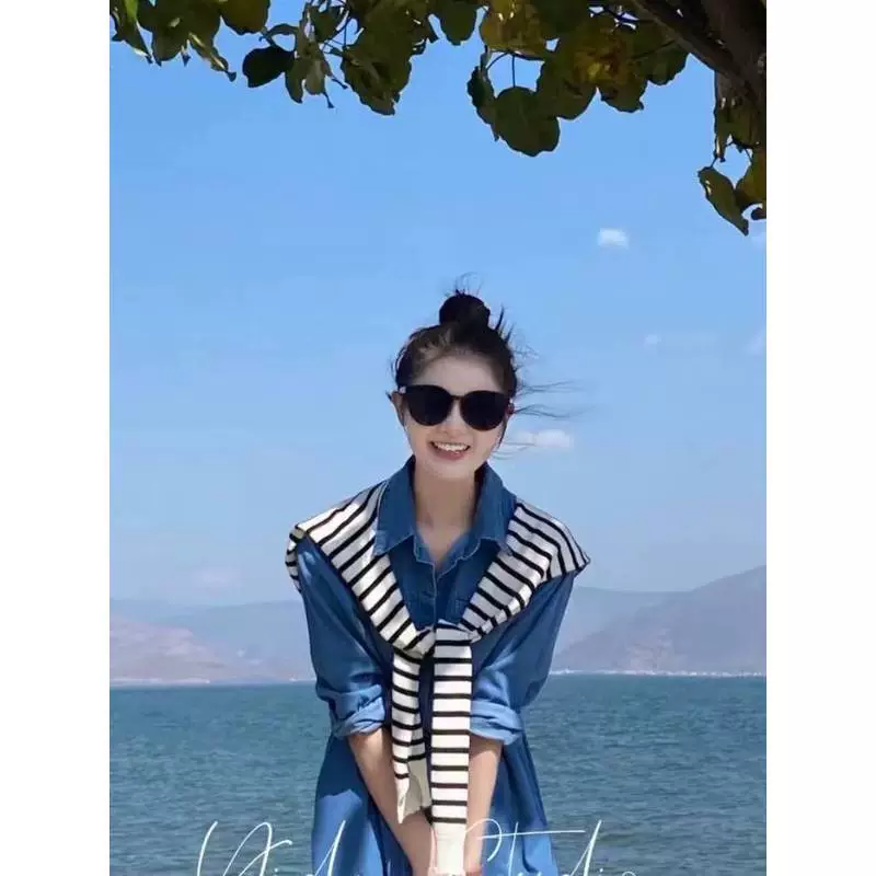 White knitted cloak, universal false collar, summer scarf, Korean style