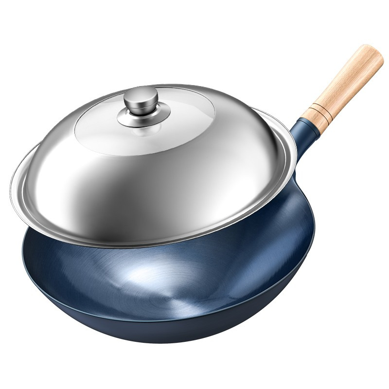 Vintage forjado olla de fondo redondo olla de hierro especial para chef de restaurante olla de cocina de gas doméstica olla de cocina antiadherente sin recubrimiento