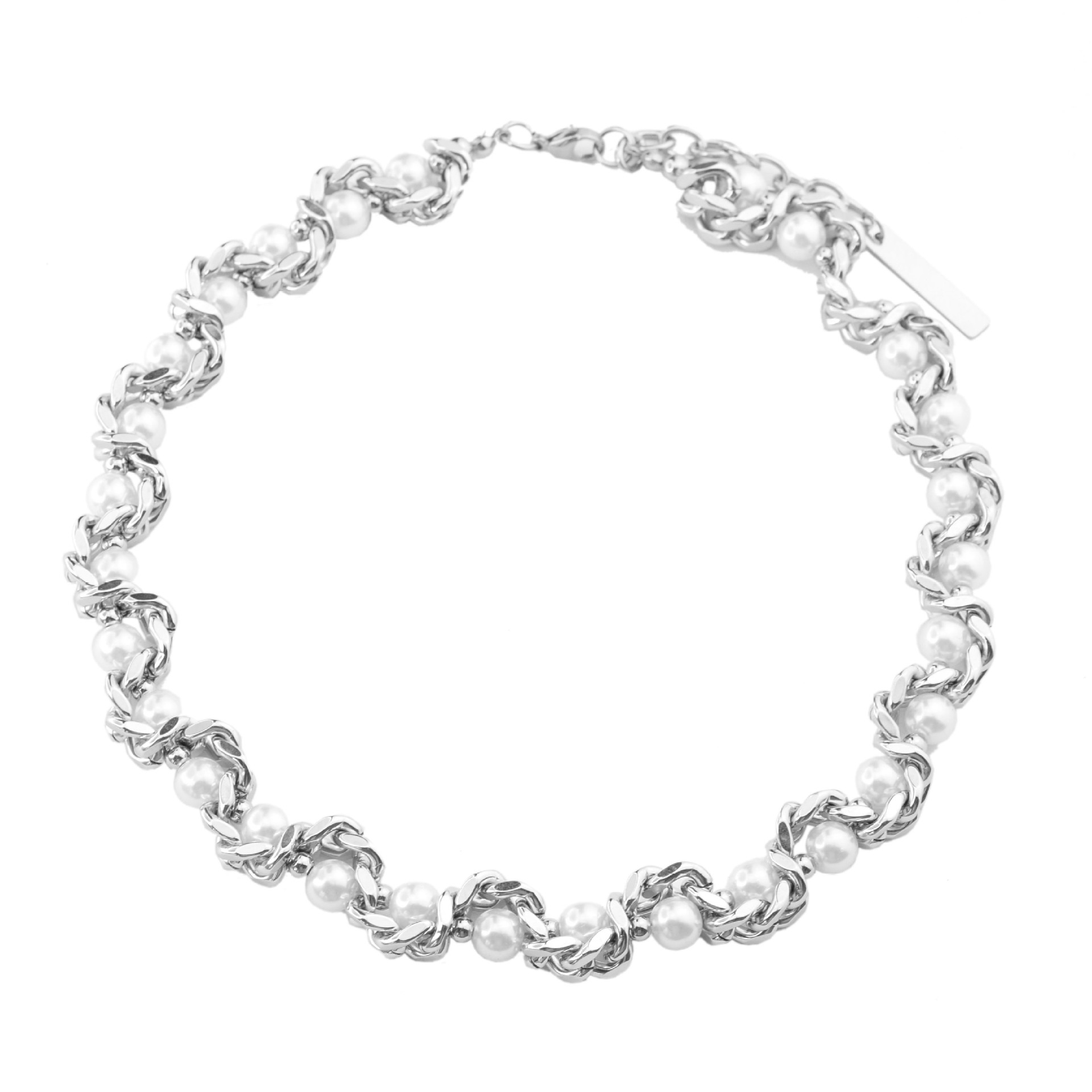 Collier cuban multicouche avec perles style serpent tendance_voghion.com