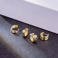9K10K18K14K золотые серьги Европейское Кольцо красоты модное двойное кольцо Пряжка для ушей золотые украшения 23405