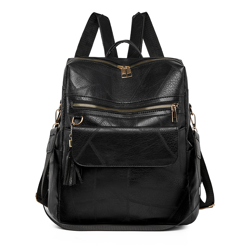 Nuevo producto de comercio exterior 2023 casual mujer mochila de cuero suave moda versátil multifuncional de doble uso mochila escolar