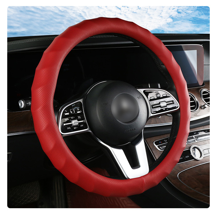 Cross-Border Napa Leather Hand-Shaped Style Car Steering Wheel Cover for 4S Store Car Interiors, Suitable for All Seasons