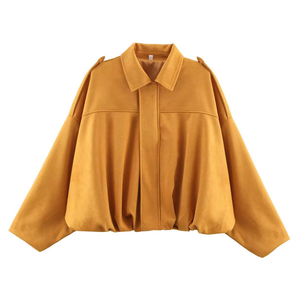 Suede jacket with zipper, European style