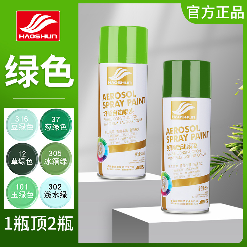 Factory Good Shun Green Spray Paint 450ml Ink Green Jade Green Grass Green Postal Green Anti rust Pa