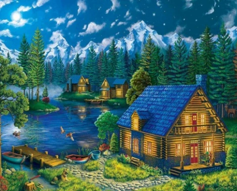 Набор для алмазной мозаики 5D, полный бурти landscape, круглые кристаллы, 30×40 см (несколько дизайнов)