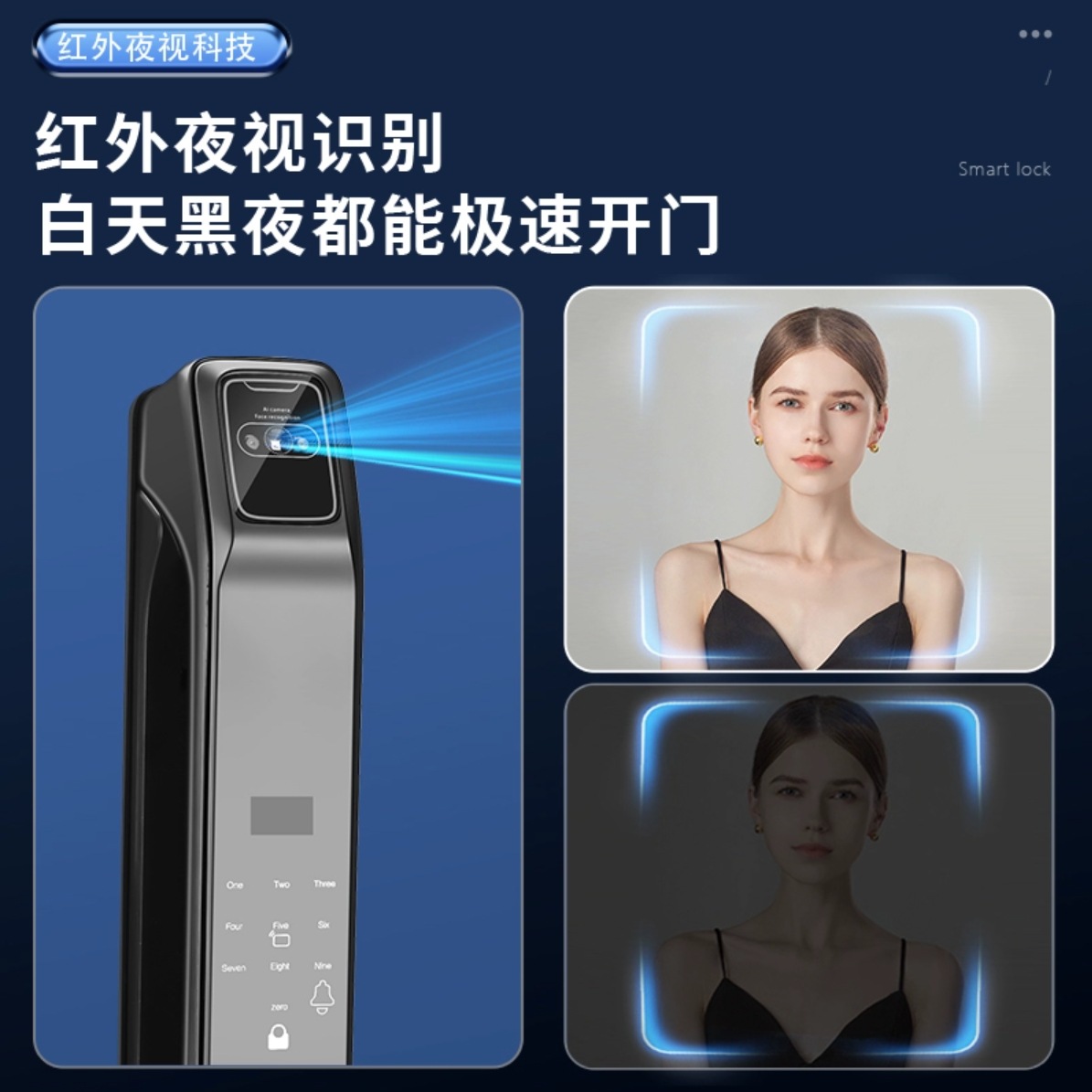 Cerradura de huellas dactilares, puerta de seguridad para el hogar, cerradura inteligente, cerradura de contraseña visual de ojo de gato, reconocimiento facial, cerradura electrónica de puerta