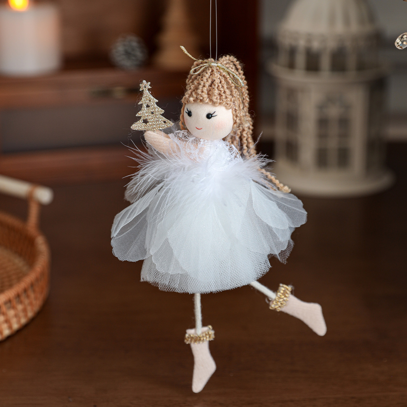 Nueva Navidad de peluche Angel Girl Colgante árbol de Navidad Colgante muñeca creativa Decoración muñeca Colgante