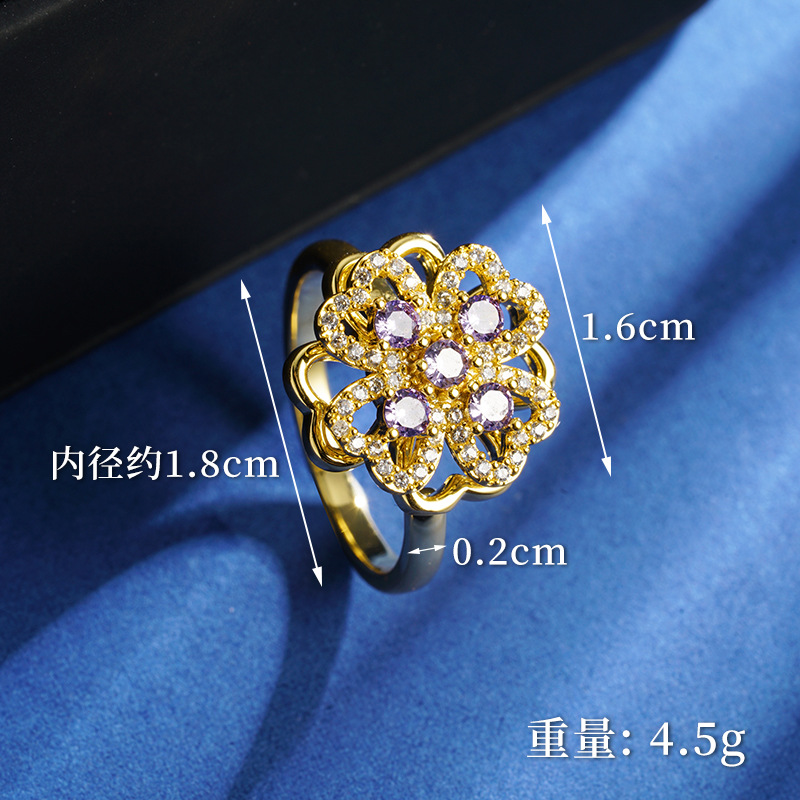 Vietnam oro de arena ligero de lujo hueco collar de pétalos de aleación de cobre amatista joyas de nicho de diseño al por mayor