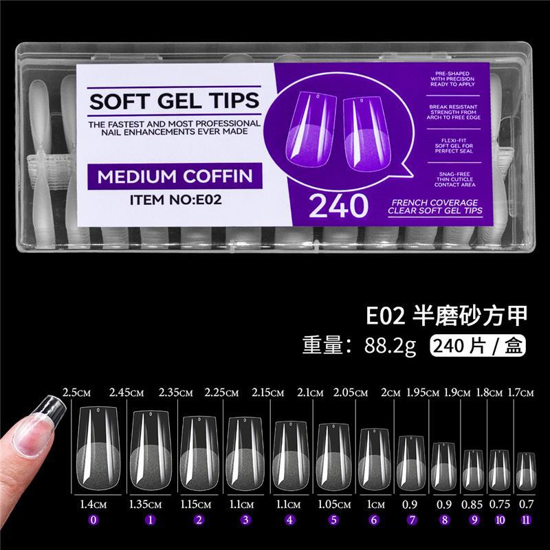 Explosiones transfronterizas de manicuras de manicuras ultrafinas sin marcas de ballet de gotas de agua de manicuras de manicuras de película libre de grabado de manicuras de manicuras 240 piezas