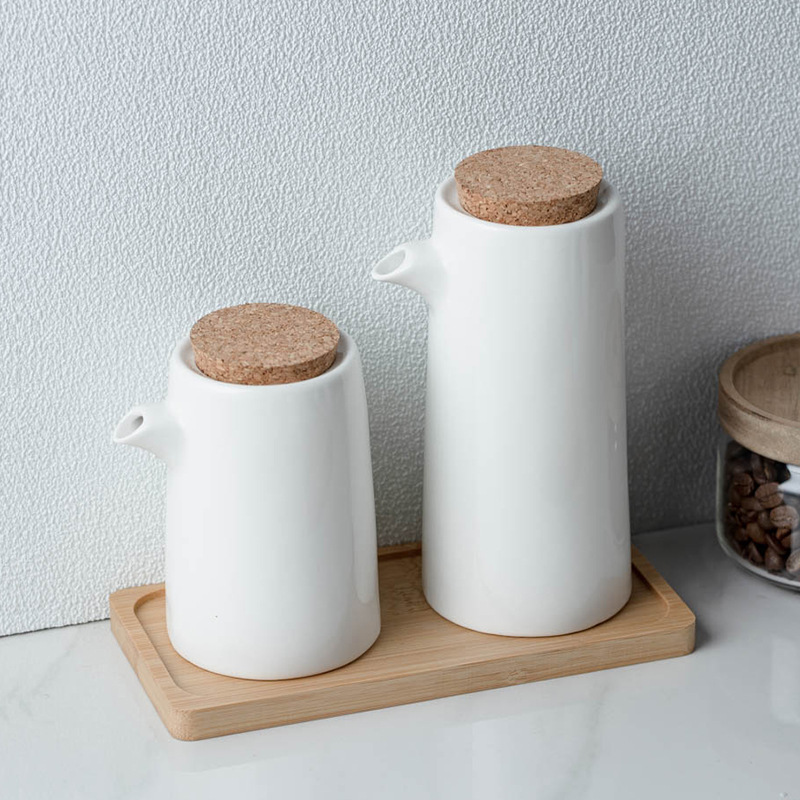 Cerámica doméstica estilo japonés botella de aceite, botella de aceite, botella de sabor, botella de sal, caja de condimentos, botella de sal, set